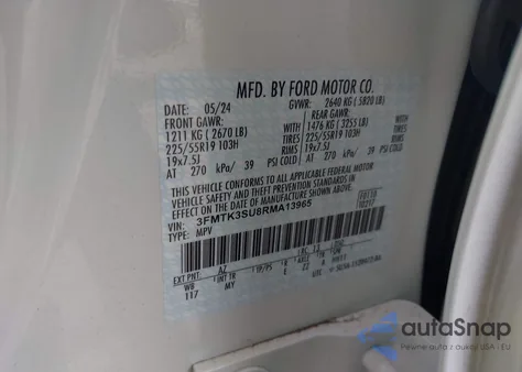 2024 Ford Mustang Mach-E Premium from USA, damaged, VIN 3FMTK3SU8RMA13965